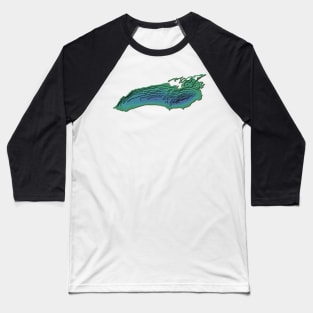 Lake Ontario Topographical Map Baseball T-Shirt